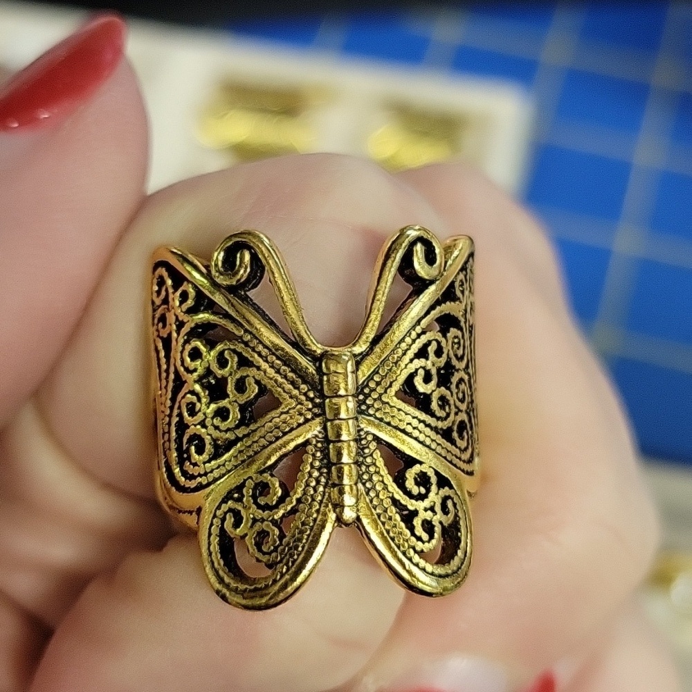 Butterfly Gold Tone Ring